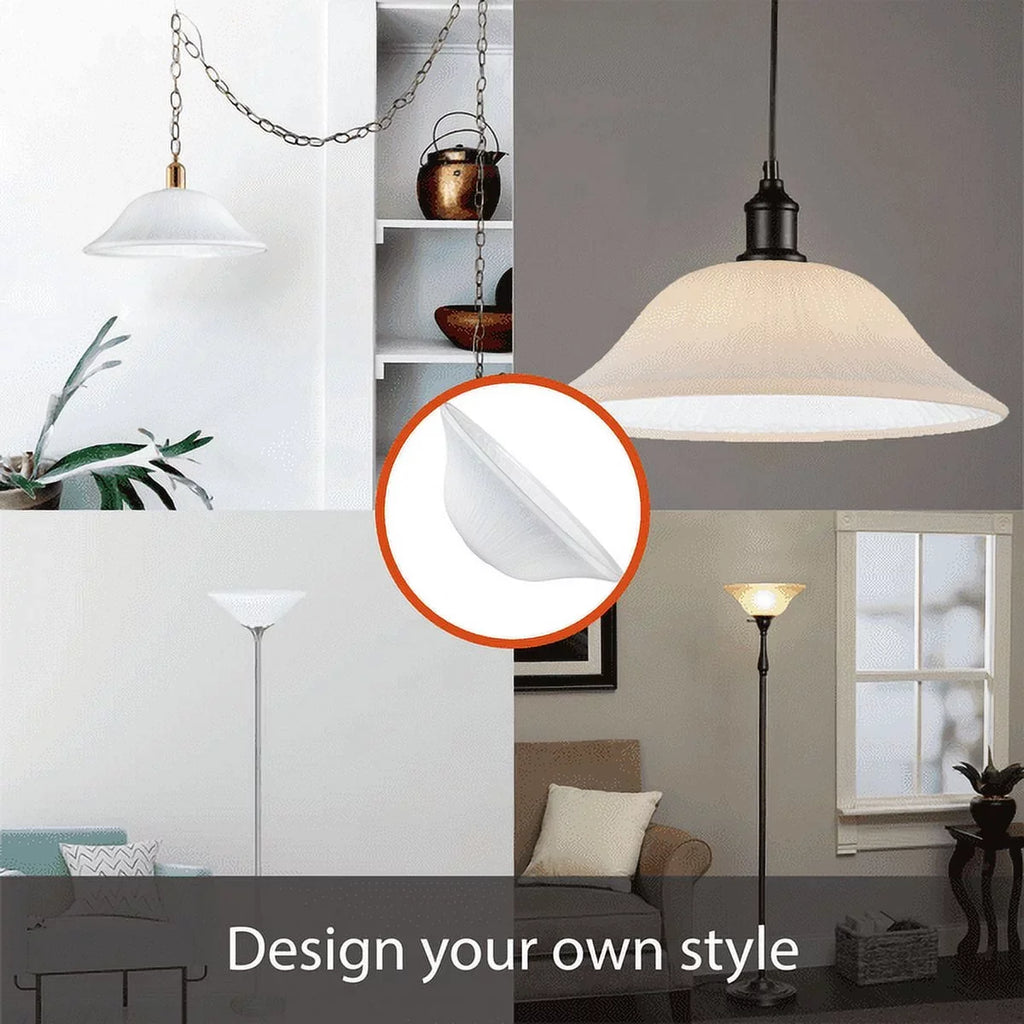 Aspen Creative 23116-01 Frosted Glass Shade for Medium Base Socket Torchiere Lamp, Swag Lamp and Pendant, 15-5/8" Diameter x 5-3/8" Height.