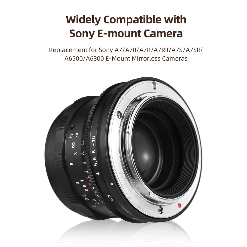 Dcenta Full Frame Camera Lens with Large Aperture Manual Focus for Sony A7/A7II/A7R/A7RII/A7S/A7SII/A6500/A6300