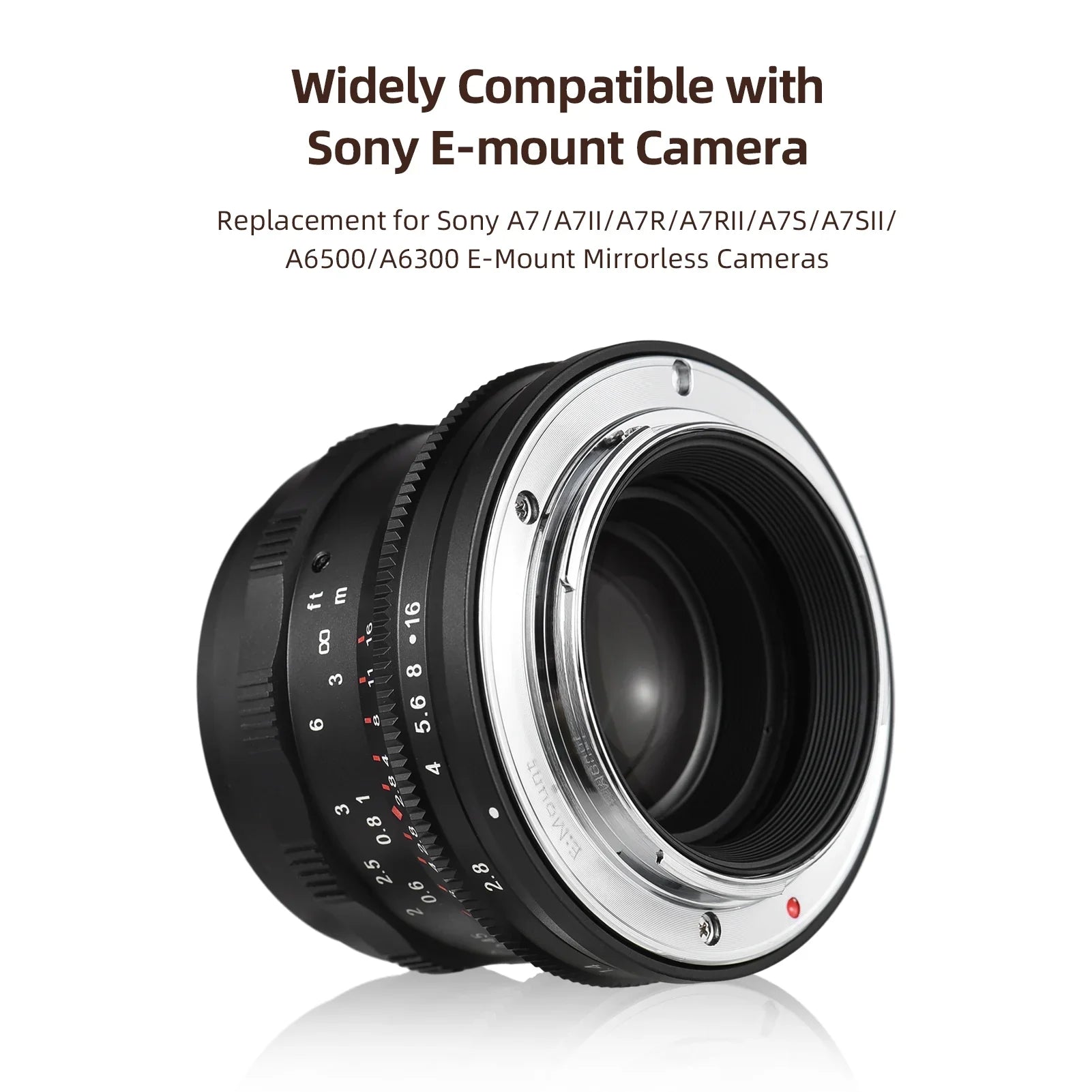 Dcenta Full Frame Camera Lens with Large Aperture Manual Focus for Sony A7/A7II/A7R/A7RII/A7S/A7SII/A6500/A6300