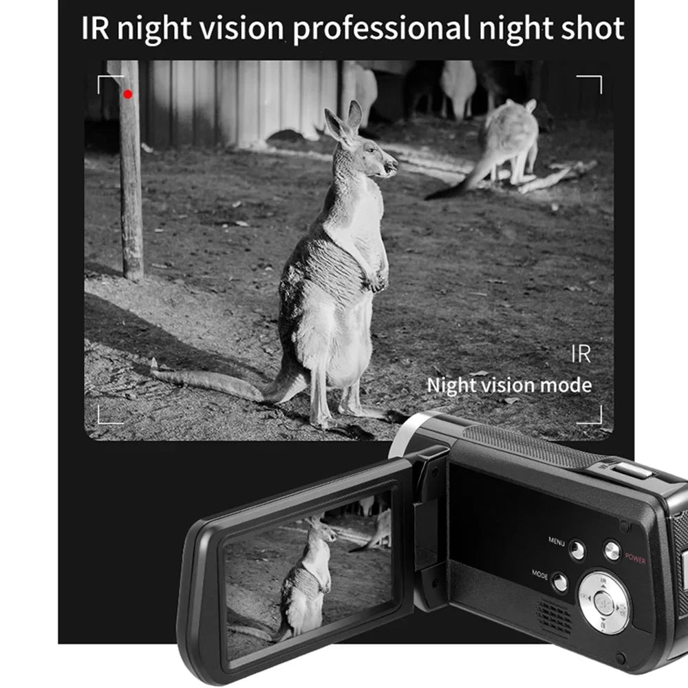 AC2 4K Digital Camcorder with 48MP, 30X Digital Zoom,  Night Vision, 3.0 Inch  Touchscreen, Battery, Remote Control, and Carry Bag Included