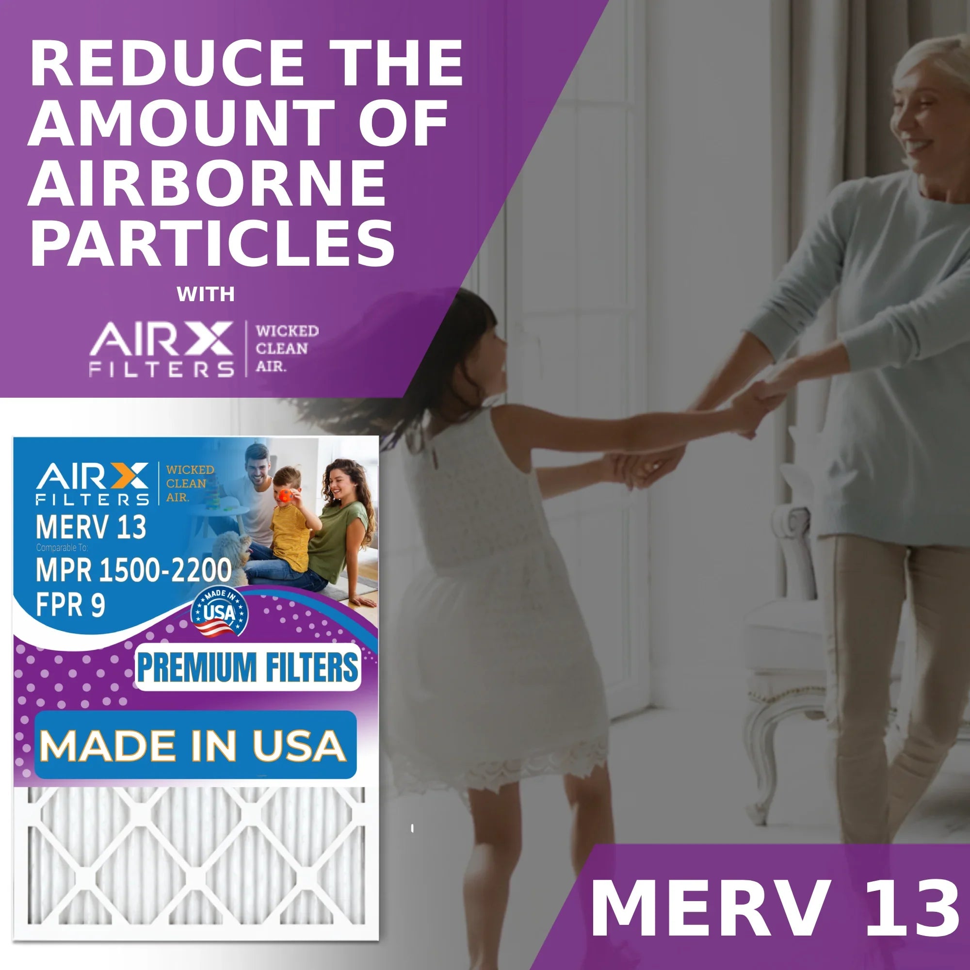 16x25x5 Air Filter  13 Comparable to  1500 - 2200 &  9 Compatible with Skuttle #000-0448-001 -25-16 Premium  Made 16x25x5 Furnace Filter 2 Pack by     .