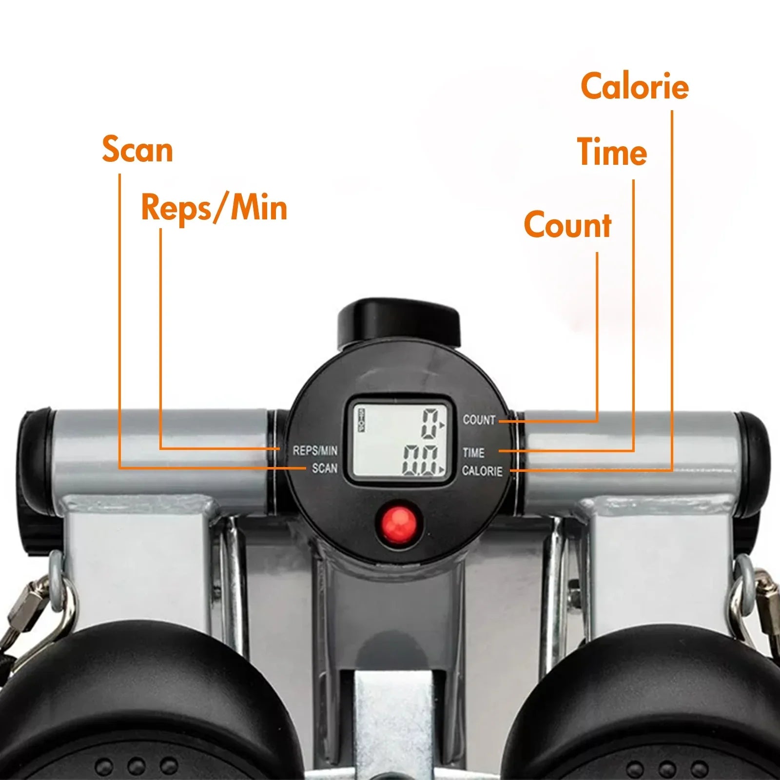 Stepper for Exercise, Stair Stepper Cardio Equipment with Resistance Bands, Mini Stepper Adjustable Stride Height Gray