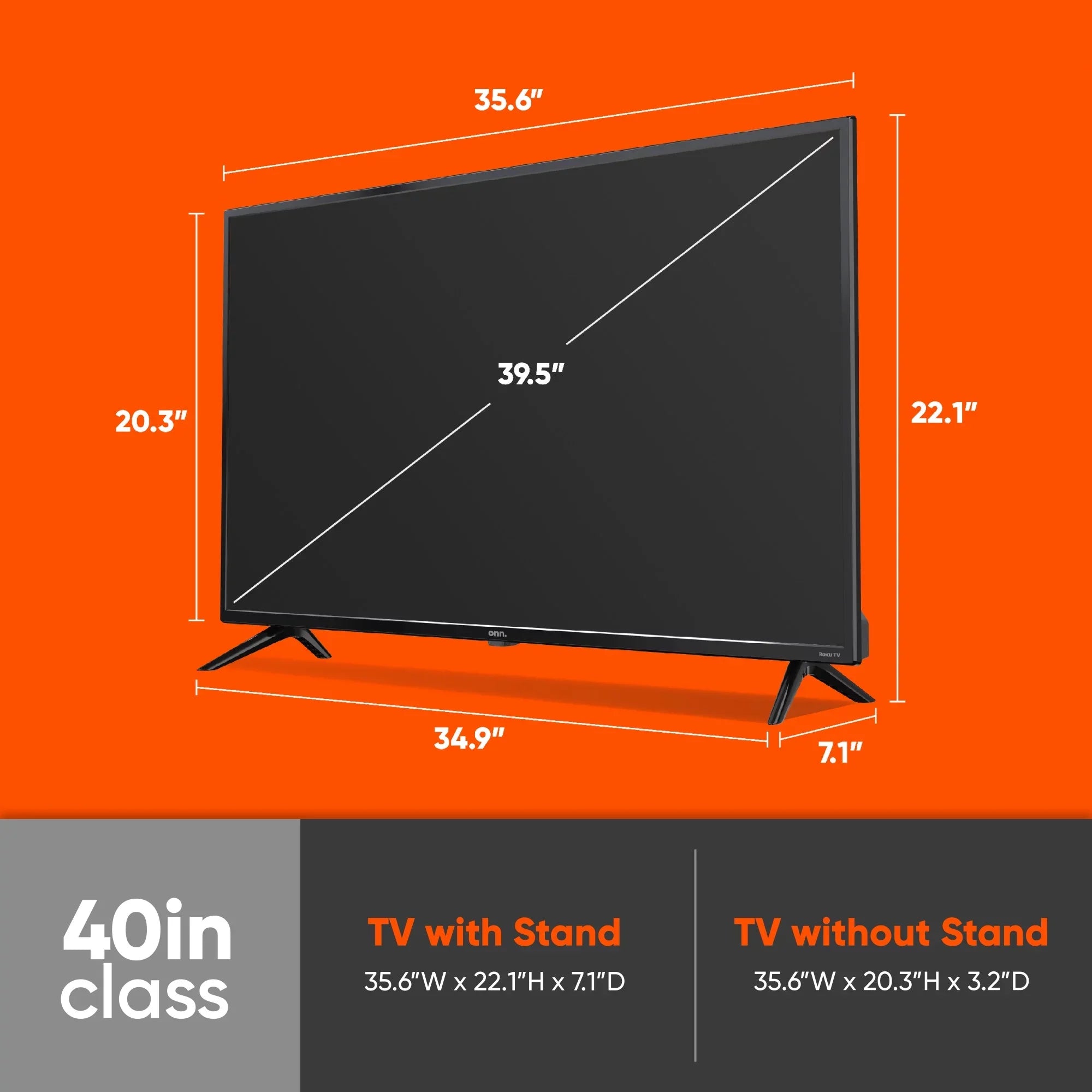 onn. 40” Class  (1080P)  Roku Smart  (100097810)