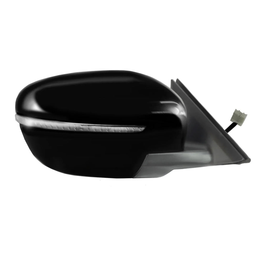 68139N - Fit System Passenger Side Mirror for 14-19 Nissan Rogue  built, 17-19 Japan/ Korea built, 17-18 Hybrid. textured black w/ cover, w/turn signal, foldaway, w/o camera, no Sport/ Select S
