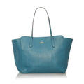 Pre-Owned Authenticated Gucci Medium Swing Tote Bag Calf Leather Blue Women (Good)