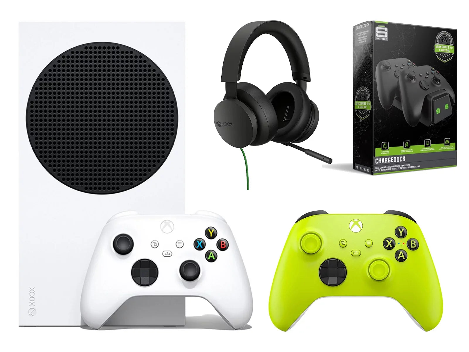 Microsoft Xbox Series S 512GB All-Digital Console with Extra Electric Volt Controller, Stereo Headset and Dual Charge Dock