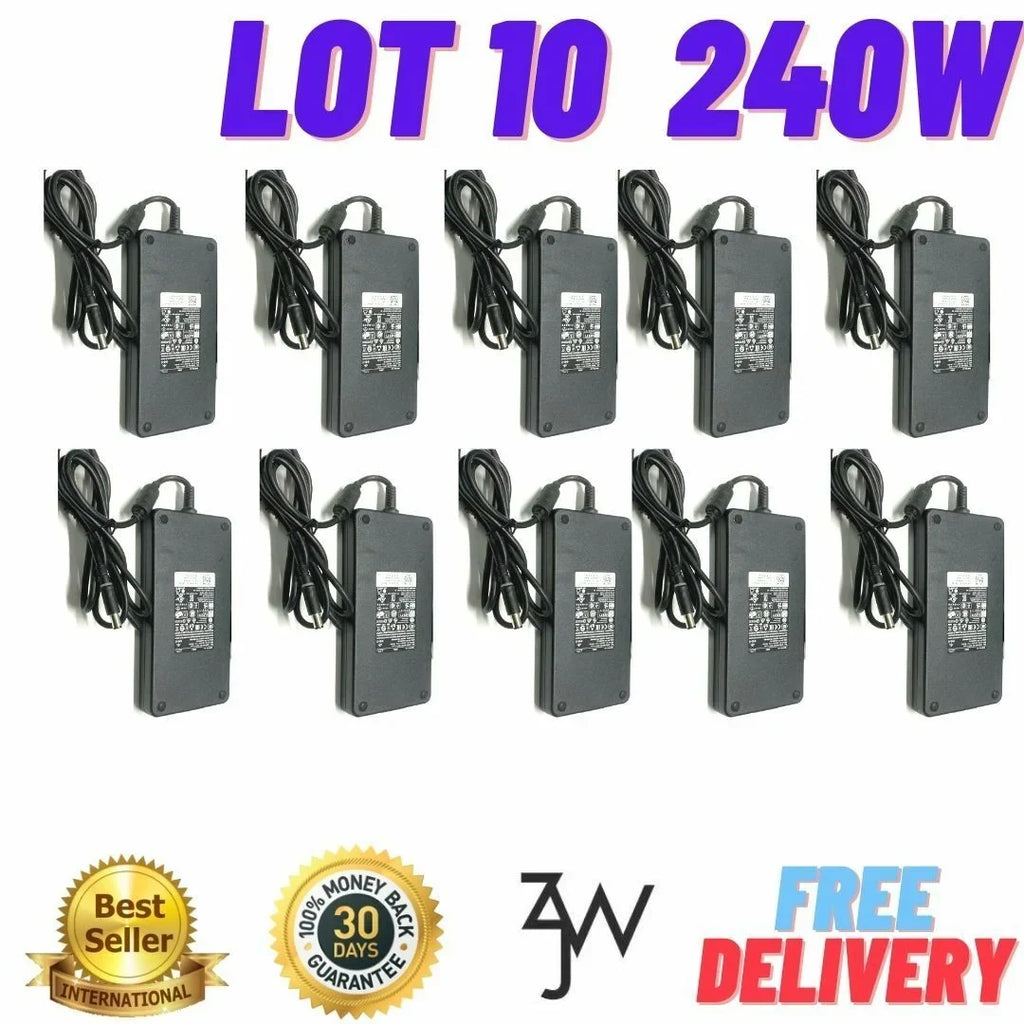 Lot of 10 Genuine Dell 240W 19.5V 12.3A Laptop Power Charger GA240PE1-00