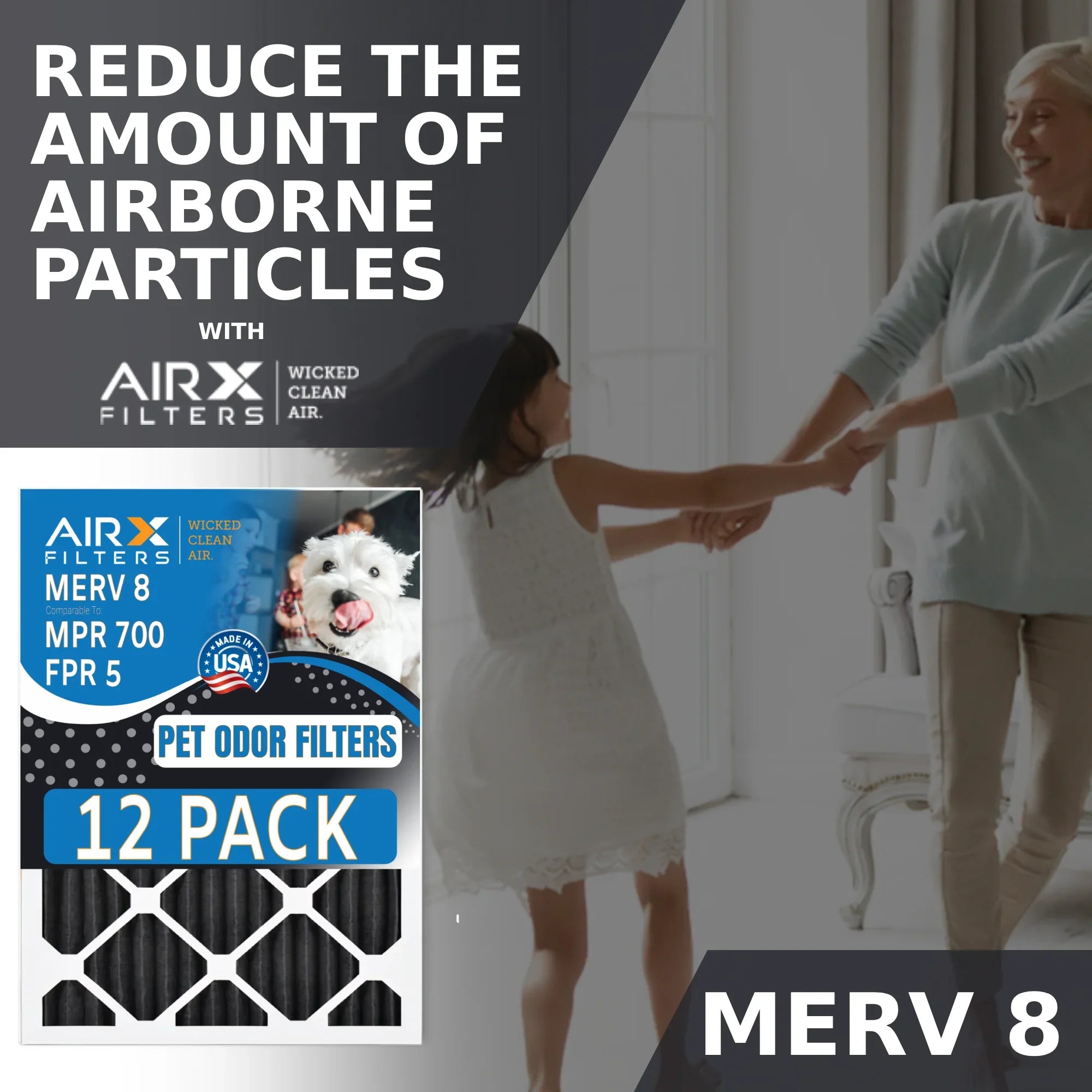 14x25x1 Air Filter  8 Rating, 12 Pack of Furnace Filters Comparable to  700,  5, Pet Odor Retention Filters - Made in  by     .
