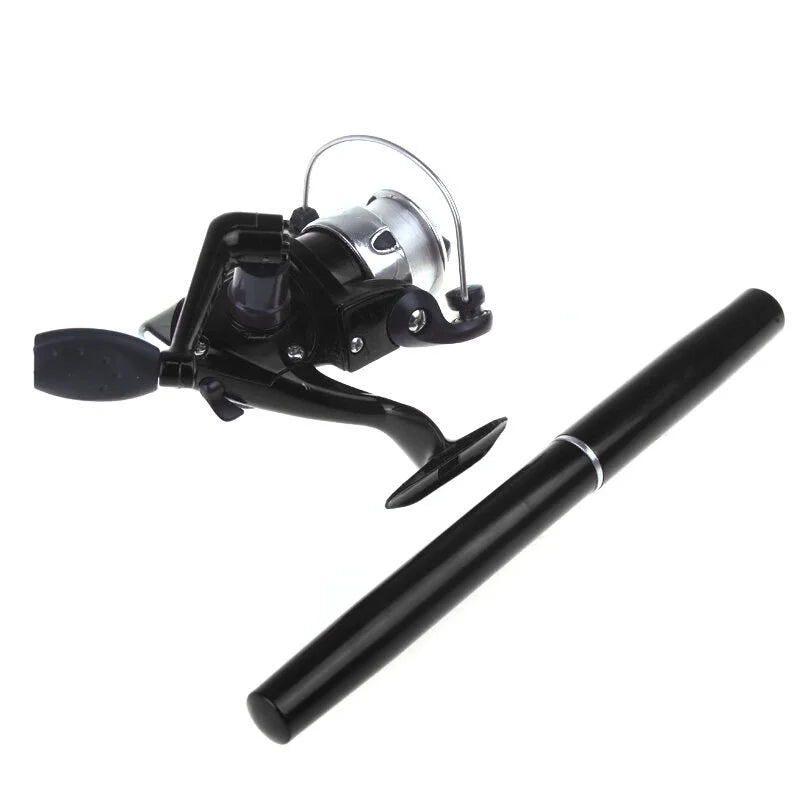Mini Aluminum Pocket Pen Fishing Rod Pole + Reel