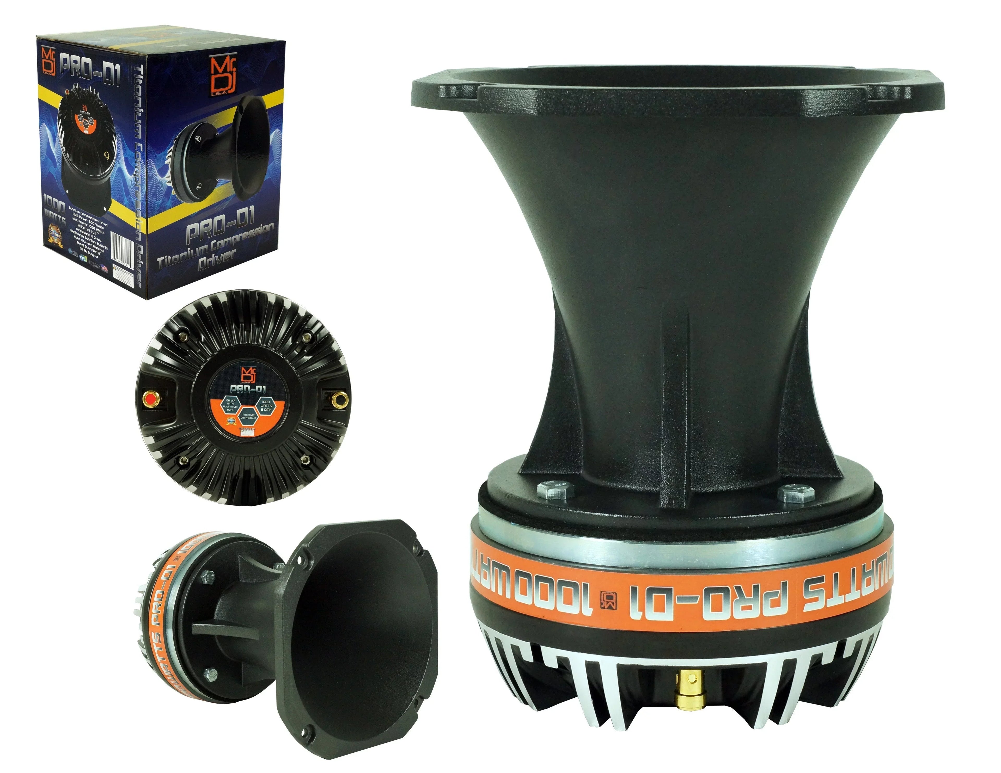 '-D1 High Compression Titanium Driver Bullet Super Tweeter with Aluminum Horn