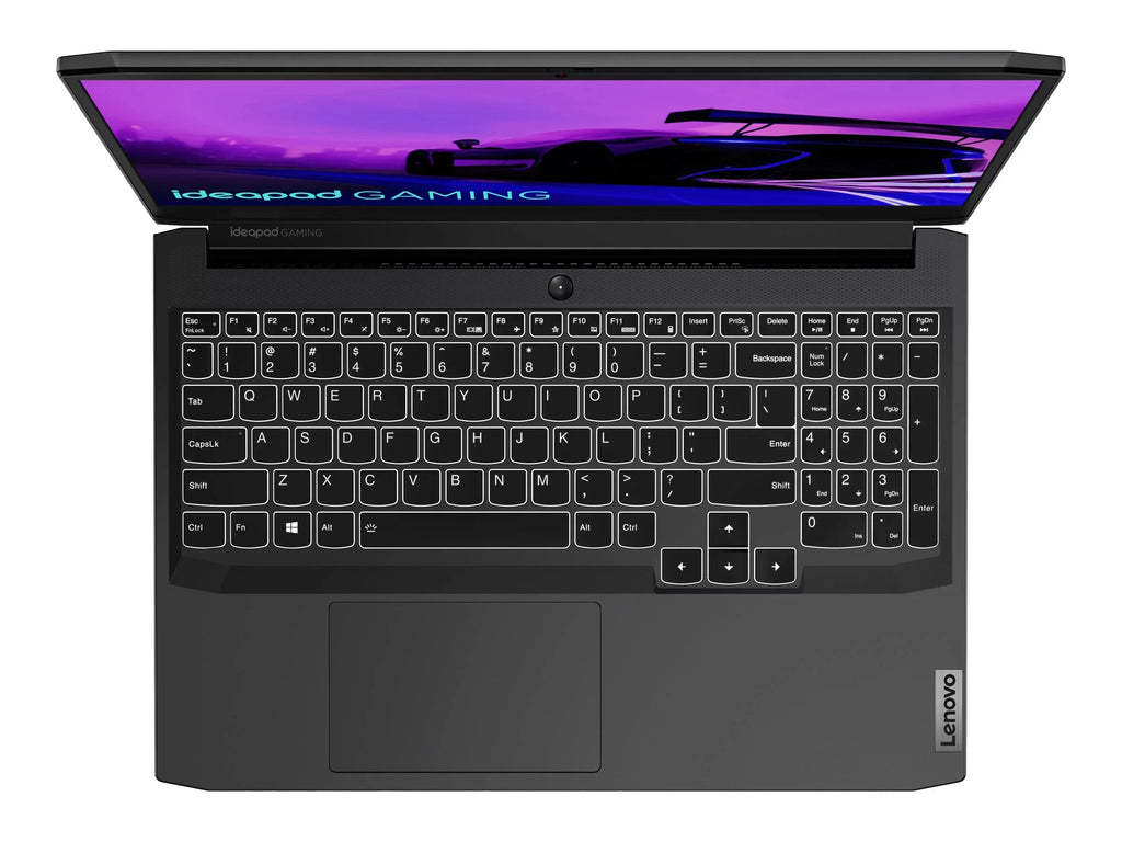 Lenovo IdeaPad Gaming 3 15ACH6 82K2 - 180-degree hinge design -  Ryzen 5 - 5600H / up to 4.2 GHz - Win 11 Home -   1650  - 8   - 512   NVMe - 15.6"  1920 x 1080 (Full ) @ 120 Hz - 802.11a/b/g/n/ac/ax - shadow black - kbd: