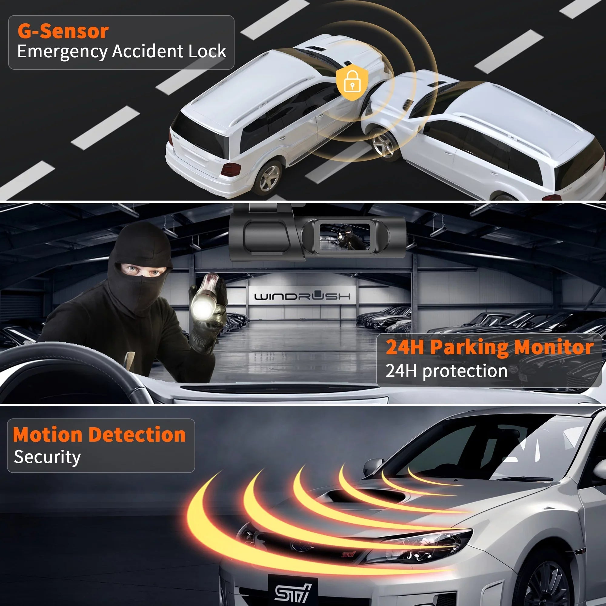 Dash Cam, 4K Dash Cam Front and Rear with Built-in , Car Camera with 1.47"  Screen, Night Vision, 170° Wide Angle, Super Capacitor, , 24H Parking Mode, Support 128GB Max