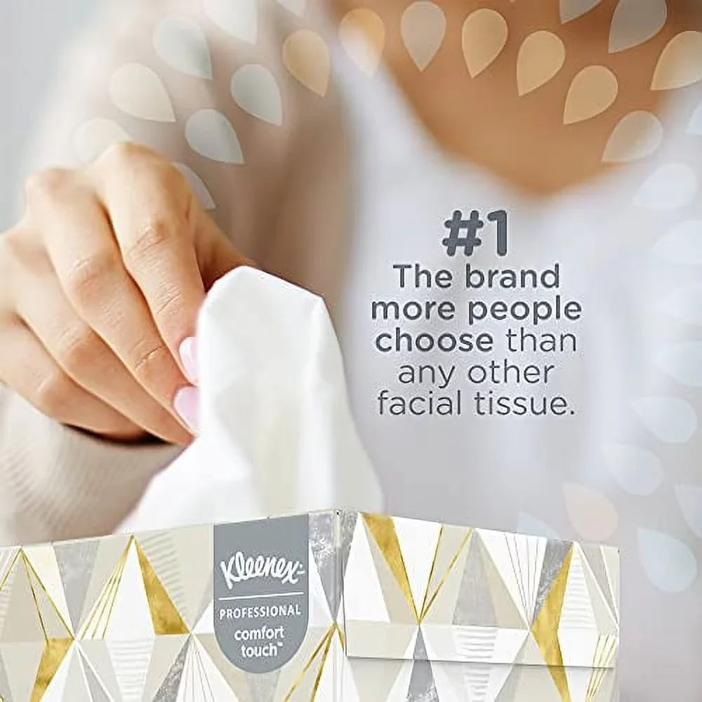 Kleenex Facial Tissue, White, 8-2/5 x 8-3/5 Inch, 125 Tissues per Box, 12 Count