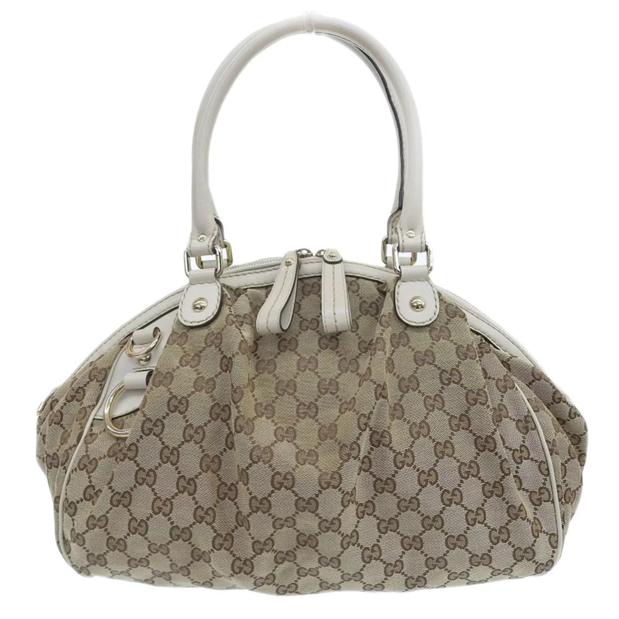 Pre-Owned Gucci  handbag tote bag  canvas leather beige 223974 506631 (Good)