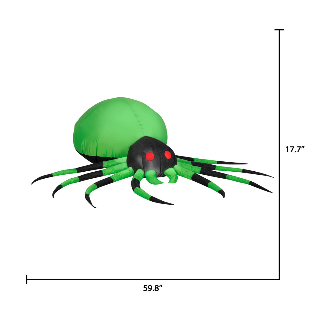 Airblown Inflatables 4FT Halloween Inflatable Green Spider