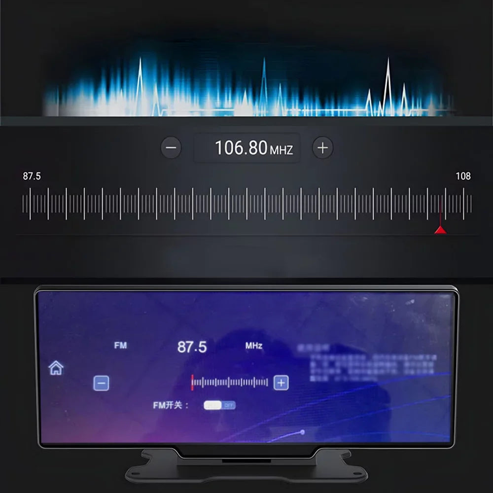 4K  Dash Front & Rear Driving Recorder 10.26 Inch Touchscreen, WiFi, G-Sensing, Loop Recording, Hands-Free Calling Reliable Dash Camera for Carplay Android Auto