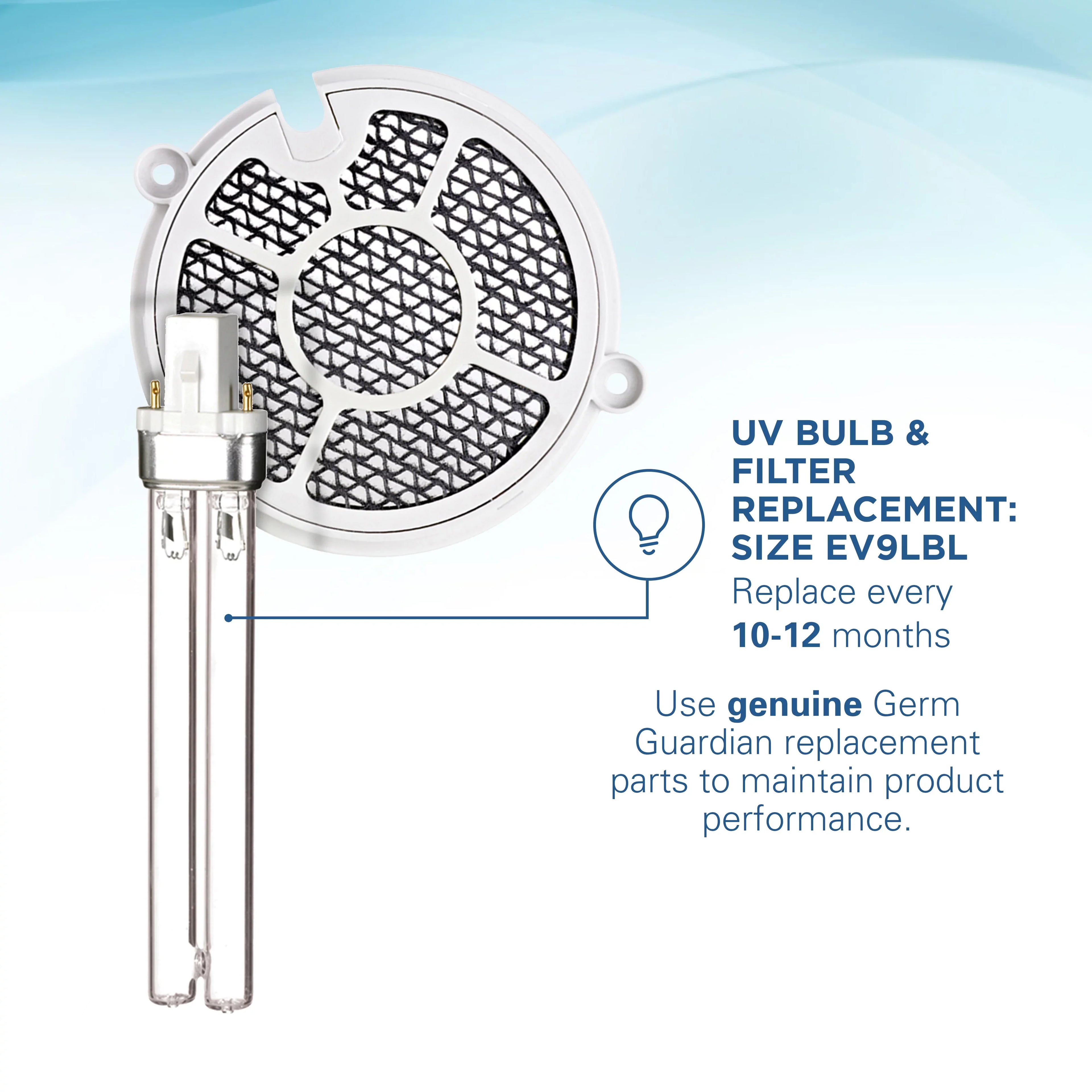 GermGuardian Tabletop -C Air Sanitizer with 2 Speeds Reduces Odors and Germs, GG3000BCA, Black