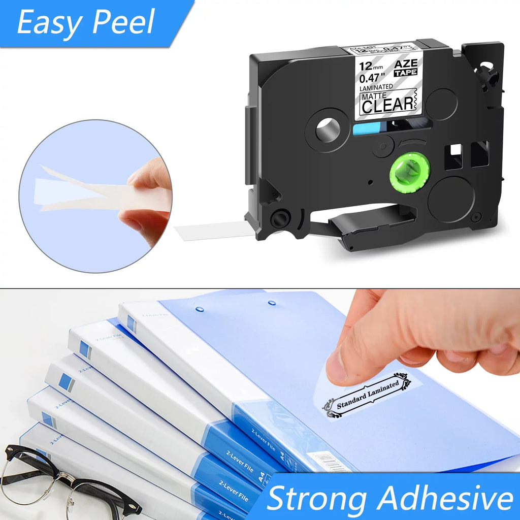 40PK Compatible for Brother P-touch Black on Matte Clear 12mm 0.47" TZe-M31 -M31 TZM31 TZeM31 Laminated Label Tape