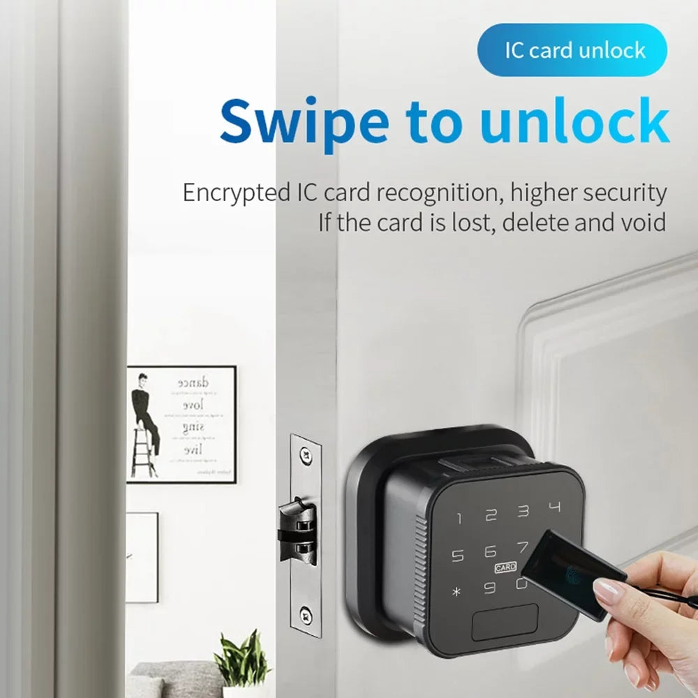 Walmeck Smart Lock Fingerprint Lock Door Lock Keypad Door Lock with Handle Fingerprint Electronic Deadbolt Door Lock Smart Door Lock Compatible with  Lock