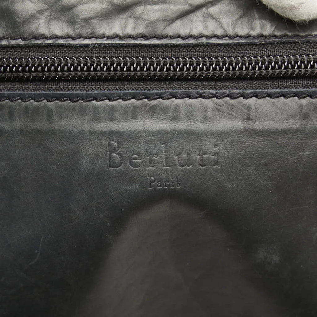 Pre-Owned Berluti Second Bag Clutch Gray Purple Leather Men's (Good)