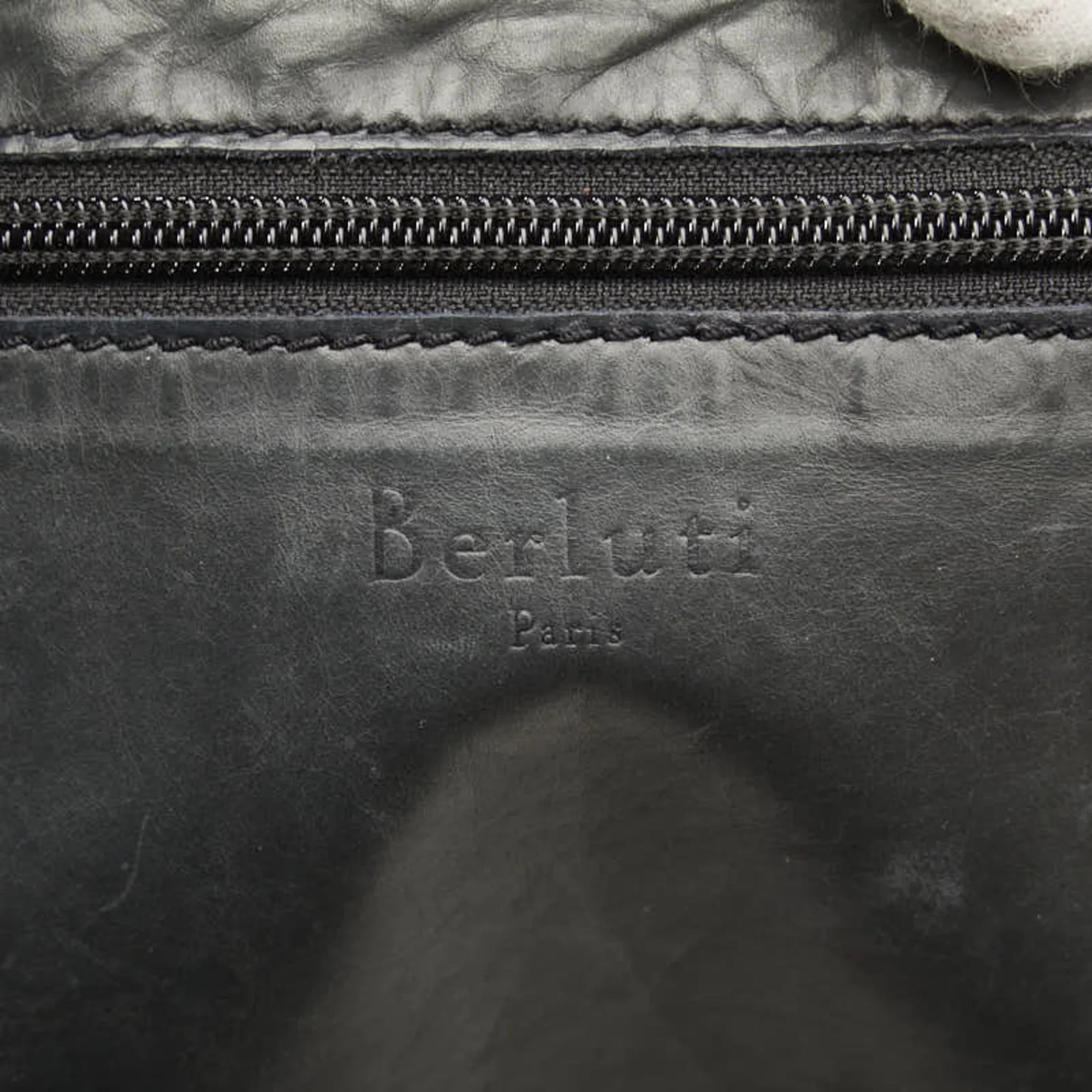 Pre-Owned Berluti Second Bag Clutch Gray Purple Leather Men's (Good)