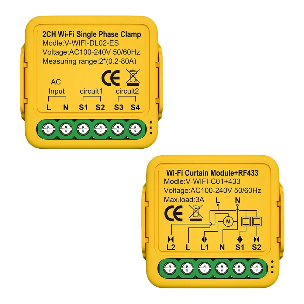 Andoer Automatic voltage regulator,Statistics 100-240v 80a Solar 80a Wifi Smart Meter Phase Consumption Solar Clamp Smart Meter Clamp Solar Current Clamp 50/60hz 2.