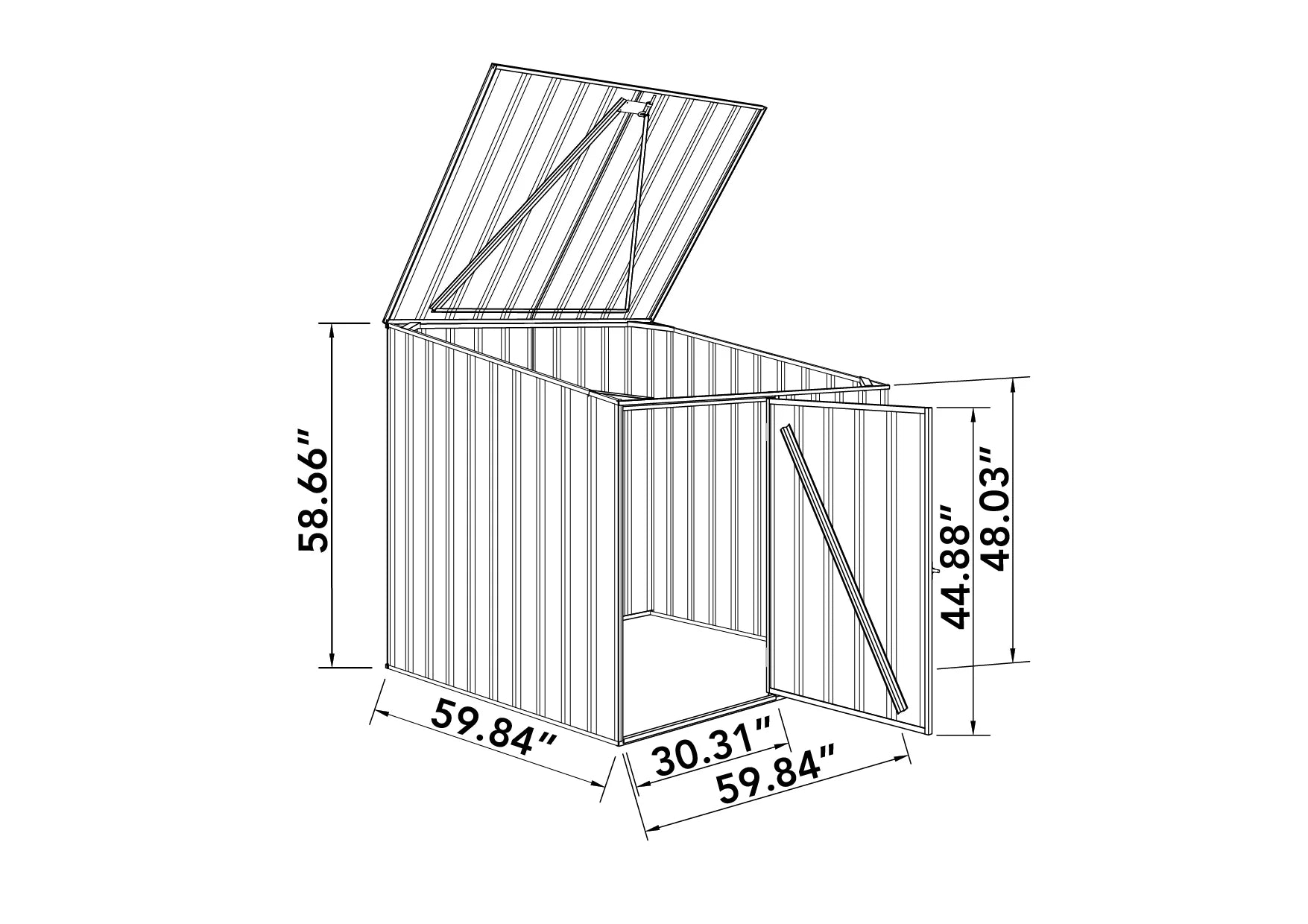 Absco AB1070 5 x 5 ft. Multipurpose Metal Pool Pump Shed - Woodland Gray