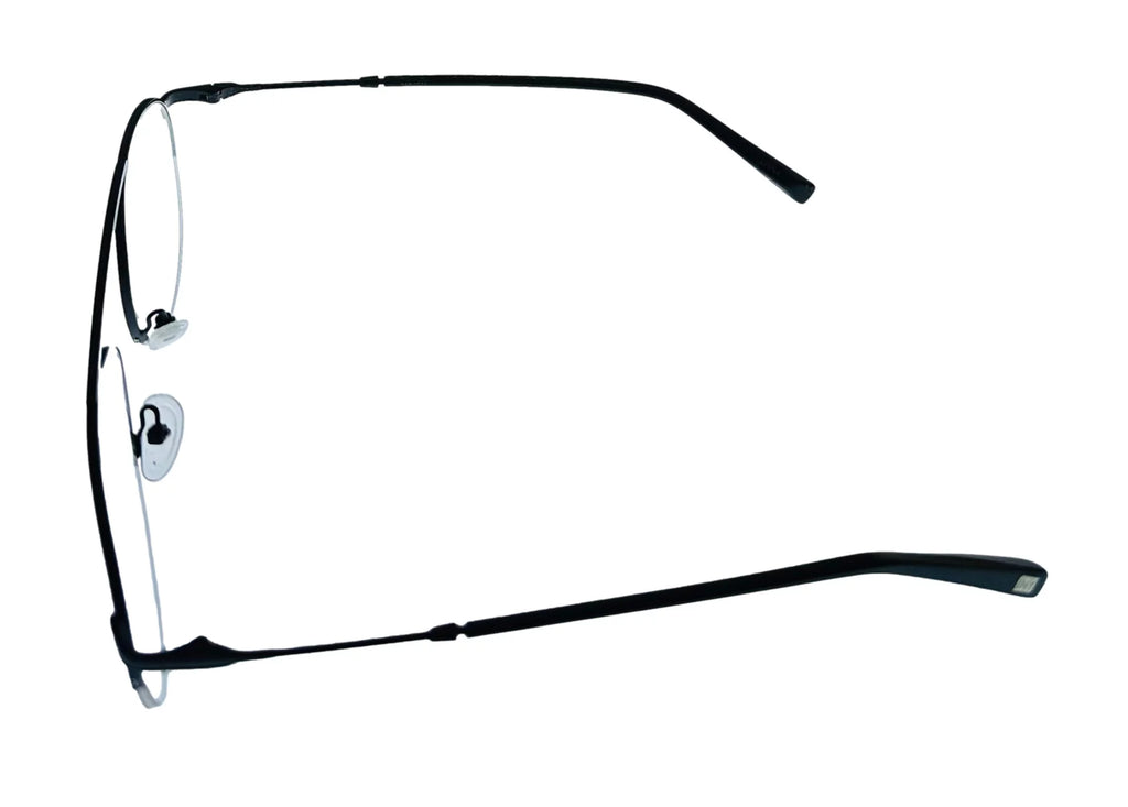 Jones New York Mens Matte Black Rimless Metal Eyewear Aviator Frame. J359. 53mm