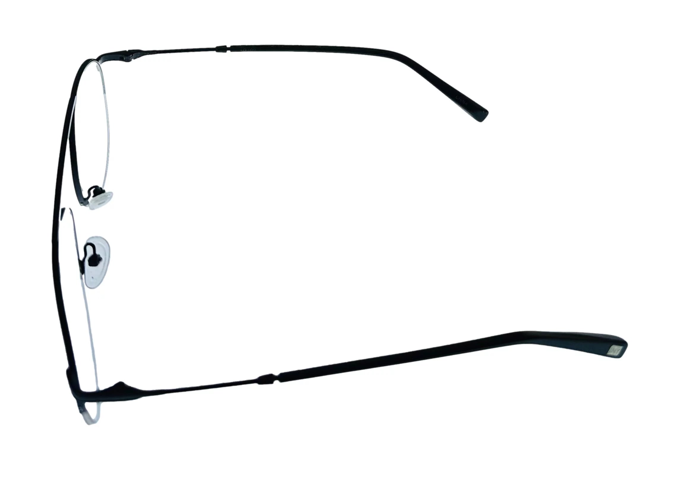 Jones New York Mens Matte Black Rimless Metal Eyewear Aviator Frame. J359. 53mm