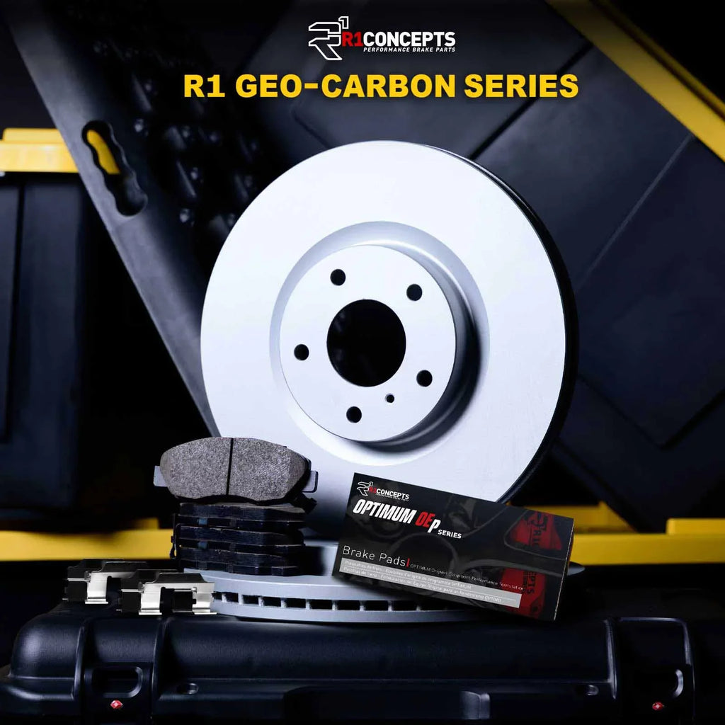 R1 Concepts Rear Brakes and Rotors Kit |Rear Brake Pads| Brake Rotors and Pads| Optimum OEp Brake Pads and Rotors |Hardware Kit WDUH1-76143