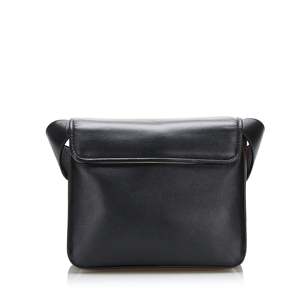 Pre-Owned Authenticated Fendi Small  Crossbody Bag Calf Leather Black Unisex (Good)