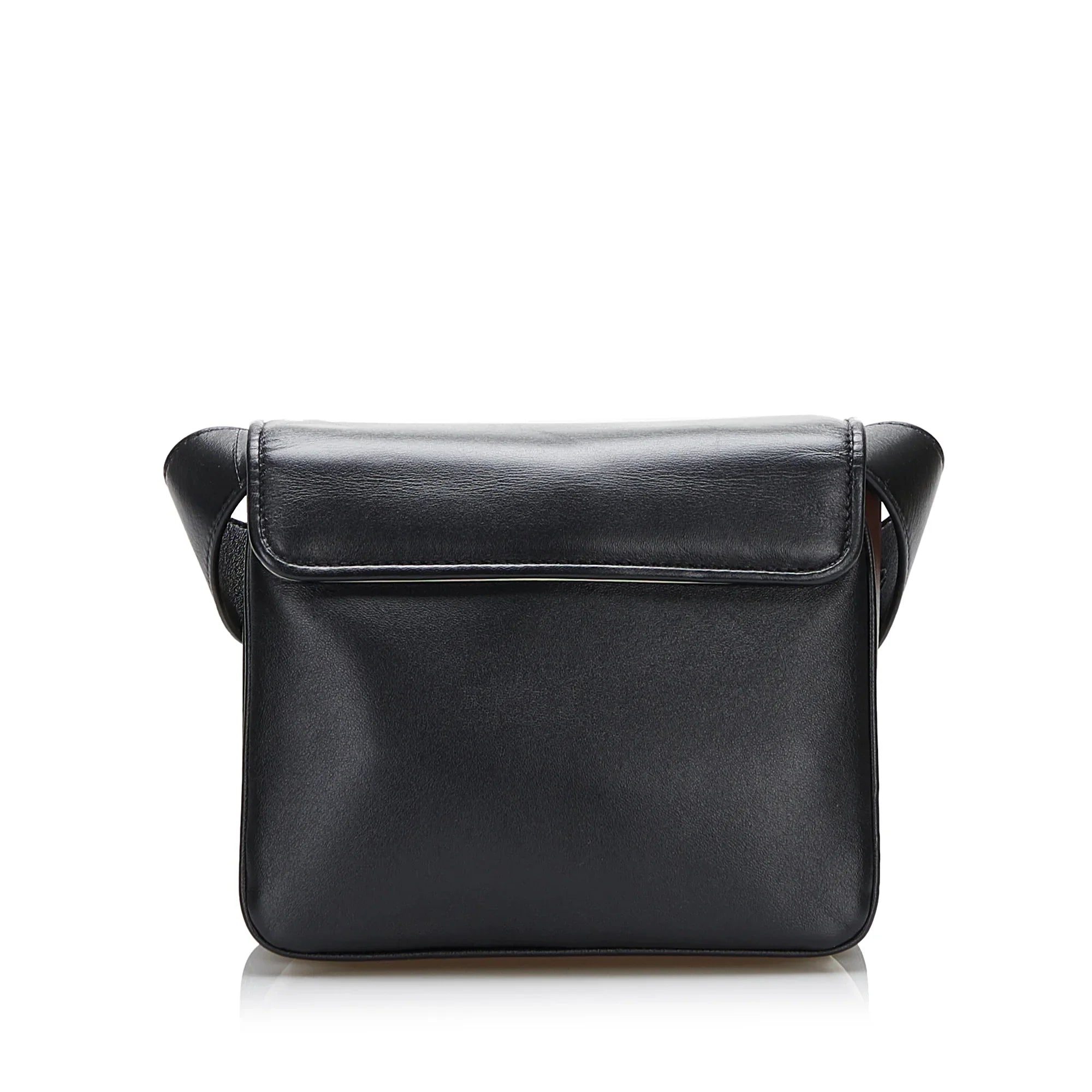 Pre-Owned Authenticated Fendi Small  Crossbody Bag Calf Leather Black Unisex (Good)