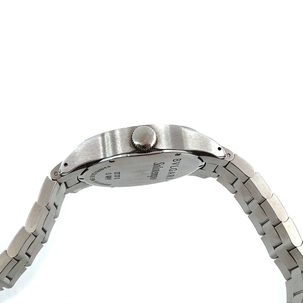 Pre-Owned Bulgari  Solotempo ST37S Men's Watch Black Dial Quartz (Good)