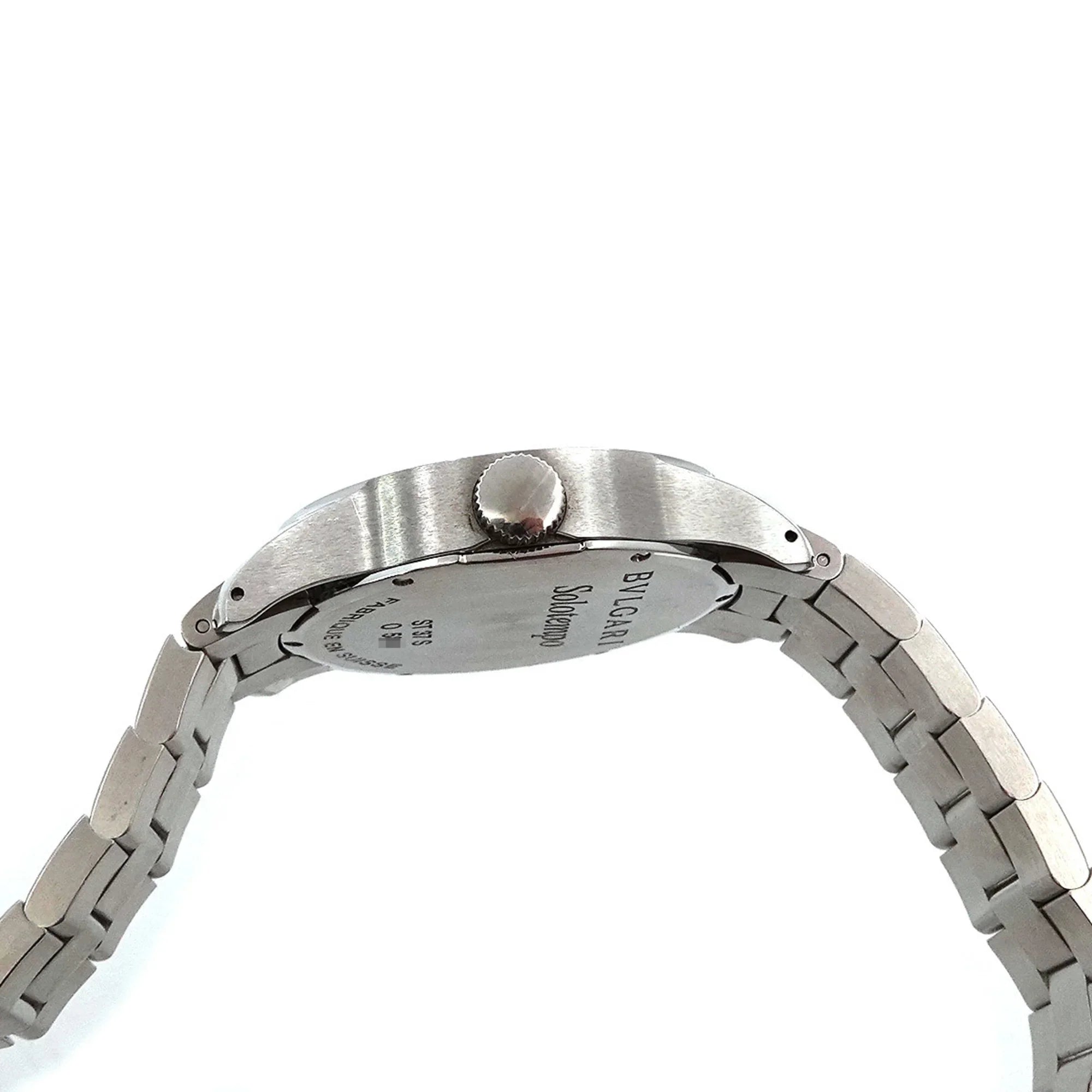 Pre-Owned Bulgari  Solotempo ST37S Men's Watch Black Dial Quartz (Good)