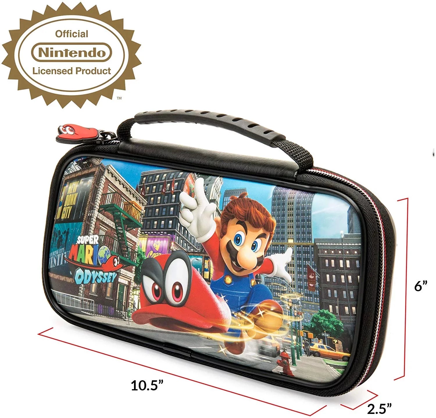 Nintendo Switch Odyssey Bundle: Red and Blue Joy-Con Improved Battery Life 32GB Console,Super Mario Odyssey Game Disc and Odyssey Deluxe Travel Case