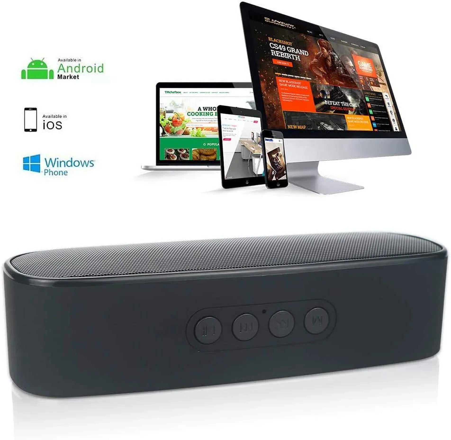 Totola Bluetooth Speaker with // Slot,Outdoor Portable Stereo Speaker with  Audio,Enhanced