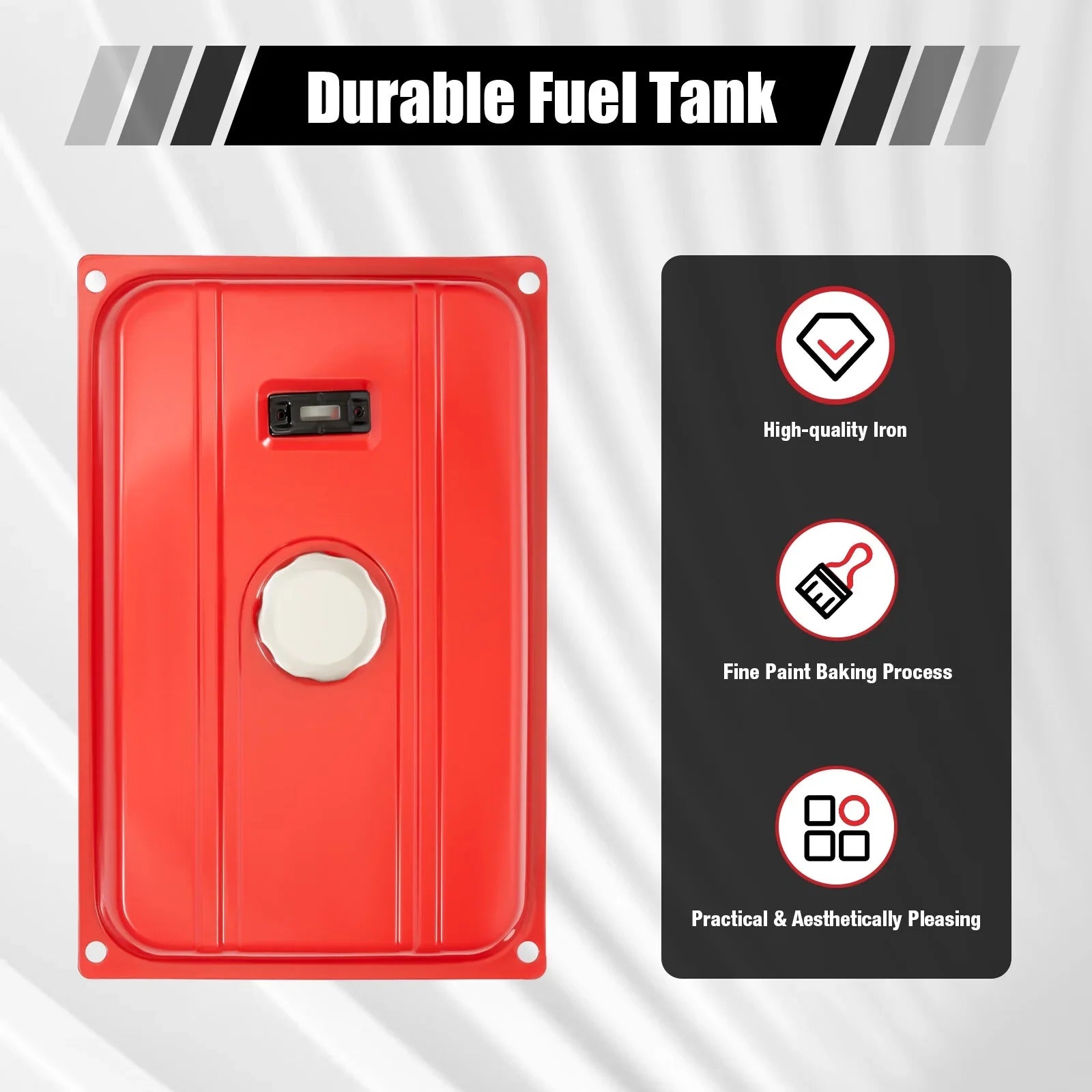 5 Gallon Generator Fuel Tank Red Universal Fuel Tank for EC2500 18.9 Liter Equipment