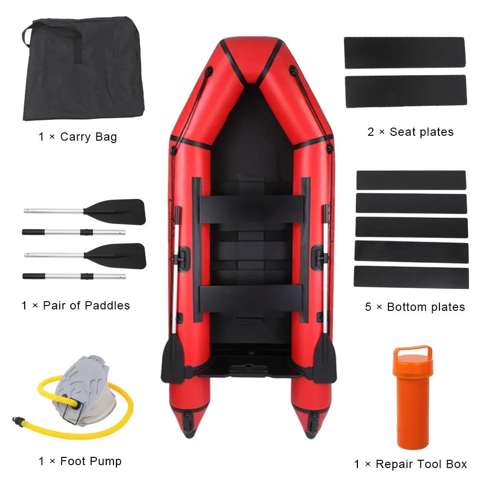 Campingsurvivals 10ft  Inflatable Fishing Assault Boat Red