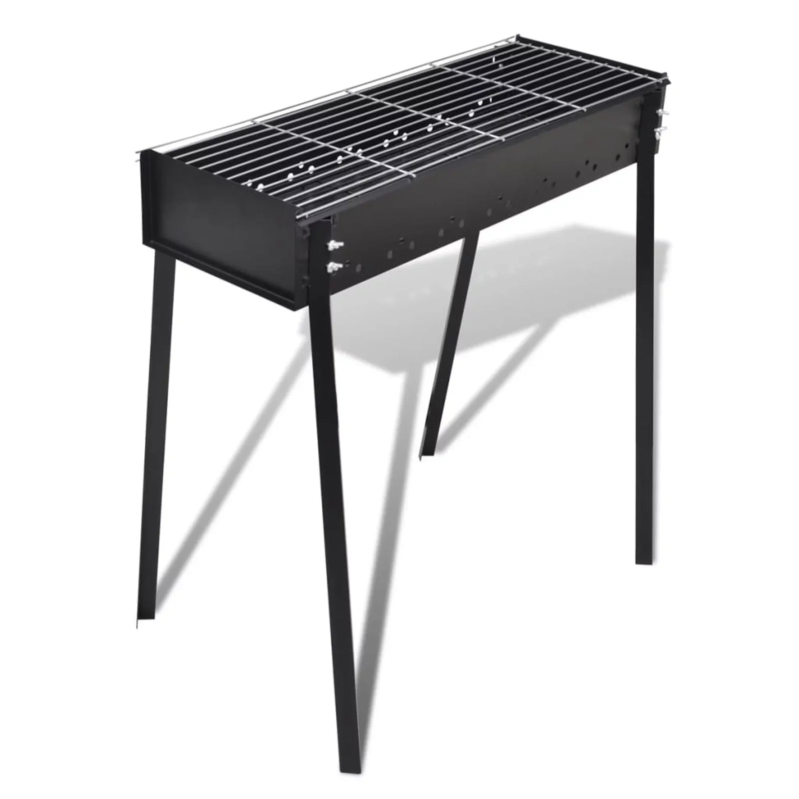 Anself Charcoal  Stand Steel Barbecue Grill Black for Camping Cooking, Grilling, Smoking, Picnic, Hiking, Party, Garden, Patio 29.5 x 18.5 x 30 Inches (L x W x H)