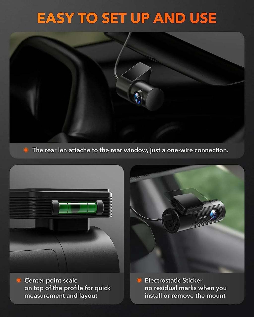 Dash Cam Front and Rear, 4K  Front and 1080P Rear DashCam with  & WiFi, Car Dashcam with Night Vision, , Free 32G Card, Loop Recording