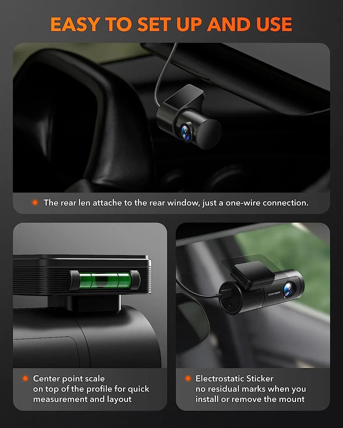 Dash Cam Front and Rear, 4K  Front and 1080P Rear DashCam with  & WiFi, Car Dashcam with Night Vision, , Free 32G Card, Loop Recording