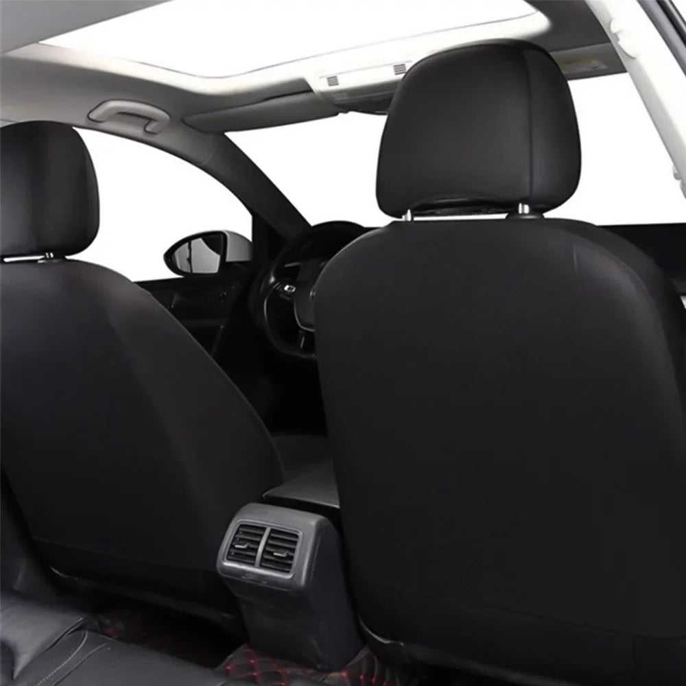 9Pcs  Leather Car Seat Covers 5 Seats, Black Waterproof Four Seasons Universal Luxury Pad for Auto Truck Van