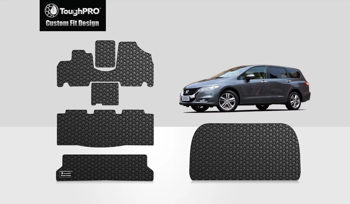 ToughPRO - Full Set with Cargo Mats Compatible with  Odyssey - All Weather Heavy Duty (Made in ) - Black Rubber - 2009