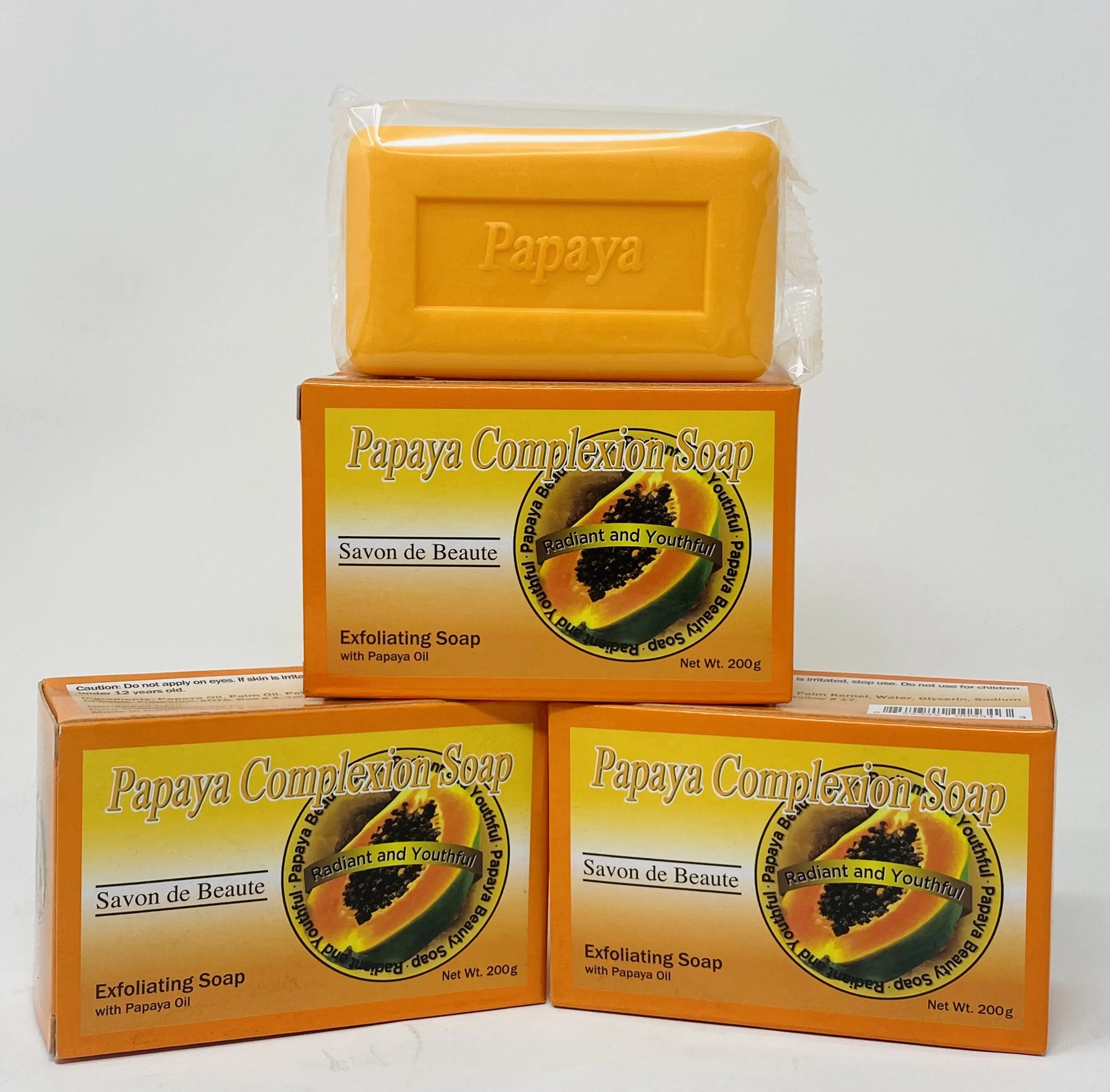 Papaya Complexion Soap with papaya oil pack of 3 200g each