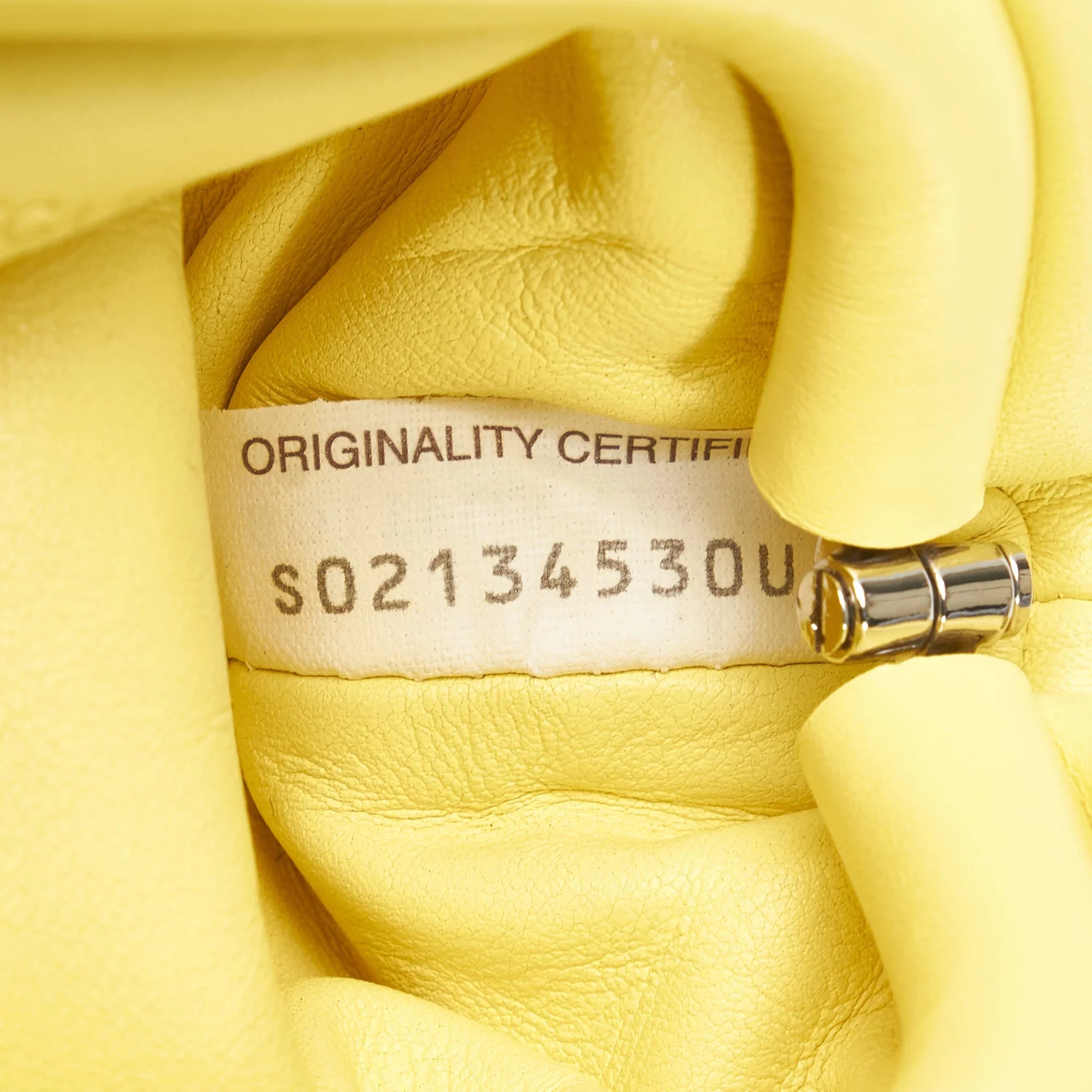 Pre-Owned Authenticated Bottega Veneta The Pouch Calf Leather Yellow Crossbody Bag Unisex (Good)