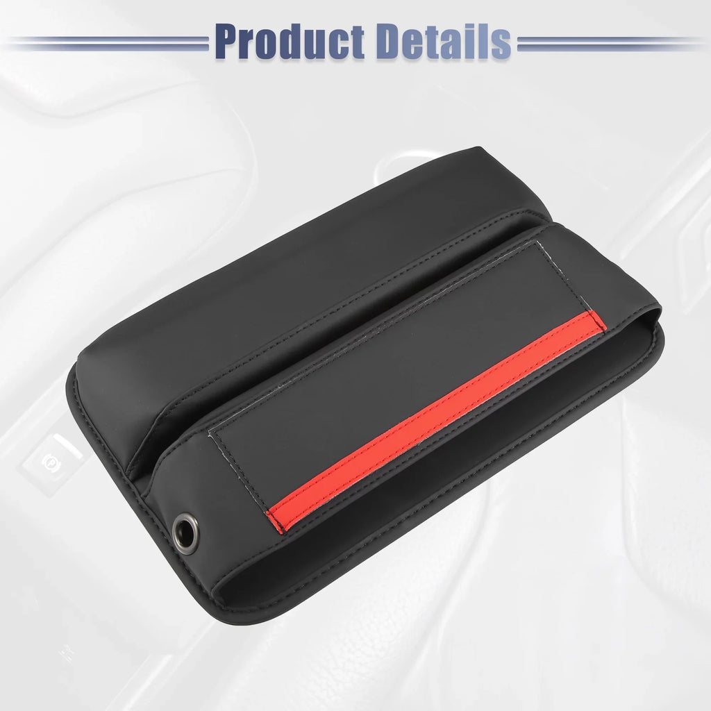 2pcs Car Seat Gap Filler Multiple Pockets Car Seat Organizer Console Side Pocket Storage Box Black Red