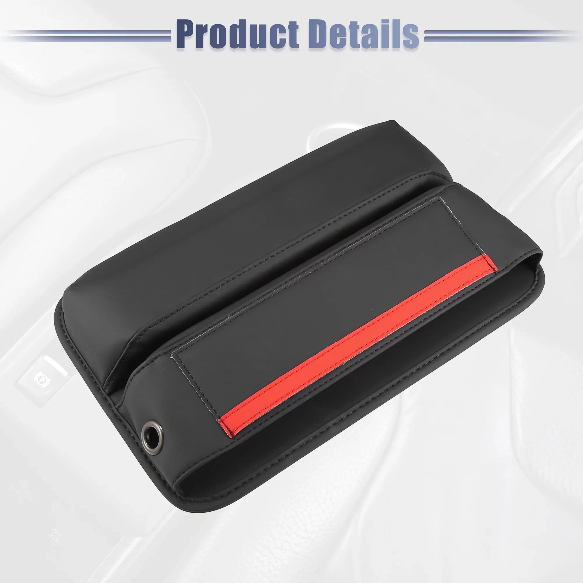 2pcs Car Seat Gap Filler Multiple Pockets Car Seat Organizer Console Side Pocket Storage Box Black Red