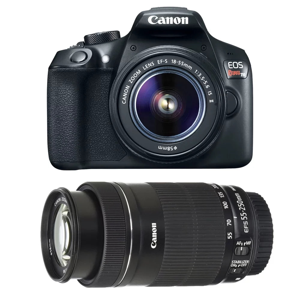 Canon  Rebel T6/2000D  Camera with 18-55mm and 55-250mm Lenses Kit