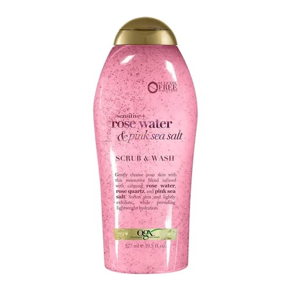 Ogx Pink Sea Salt and Rosewater Gentle Soothing Body Scrub, 19.5 Oz, 3 Pack