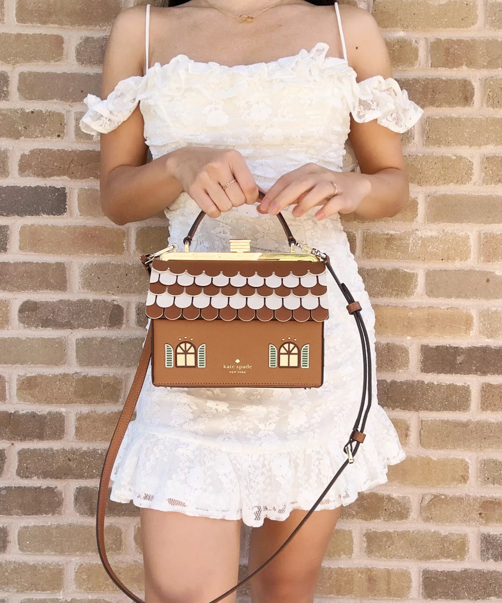 Kate Spade Gingerbread House Novelty Crossbody Handbag Rare Holiday Collection